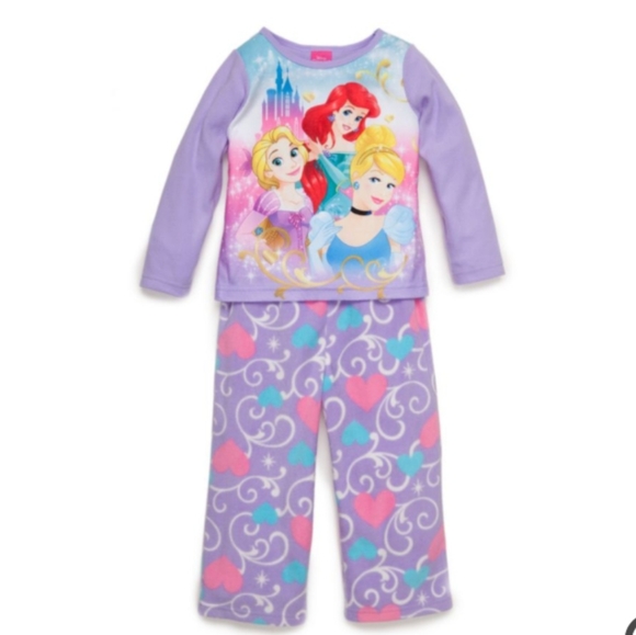DISNEY PRINCESS GIRLS SIZE 2T FLEECE PAJAMAS - Picture 1 of 1